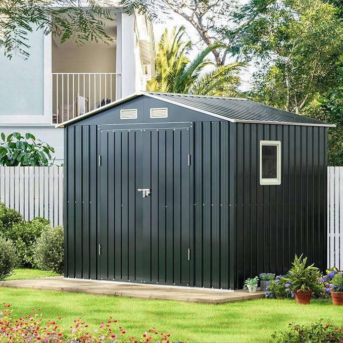 8x6FT Outdoor Steel Storage Shed - Image 4