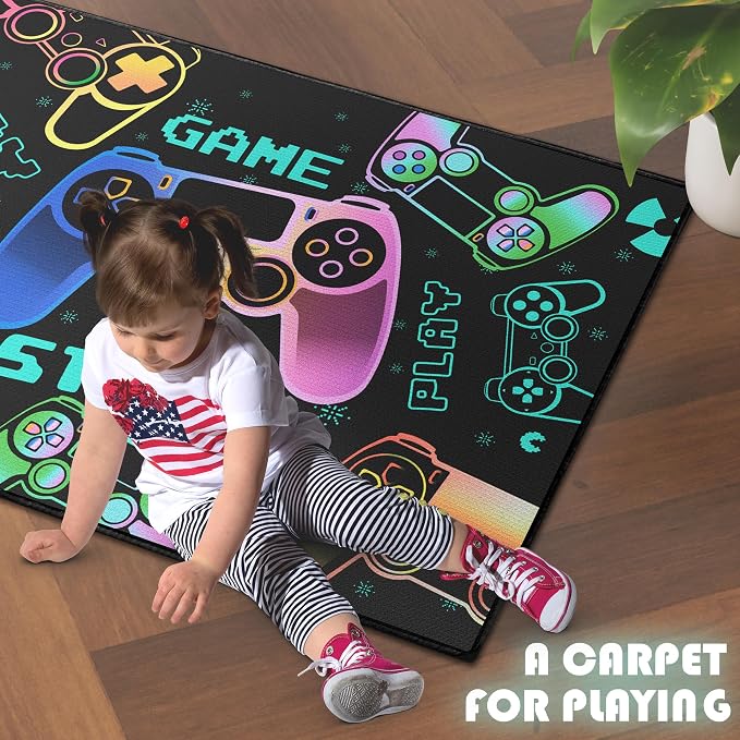 Play Gaming Rug for Bedroom Gamer Mat Gamepad for Boys Room 2x3 for Playroom - Image 3