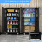Garage Storage Cabinet with Wheels & Pegboard, Assembly Required - Image 6