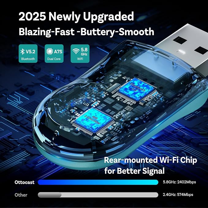 OTTOCAST Wireless Carplay Adapter 2025 - Image 3