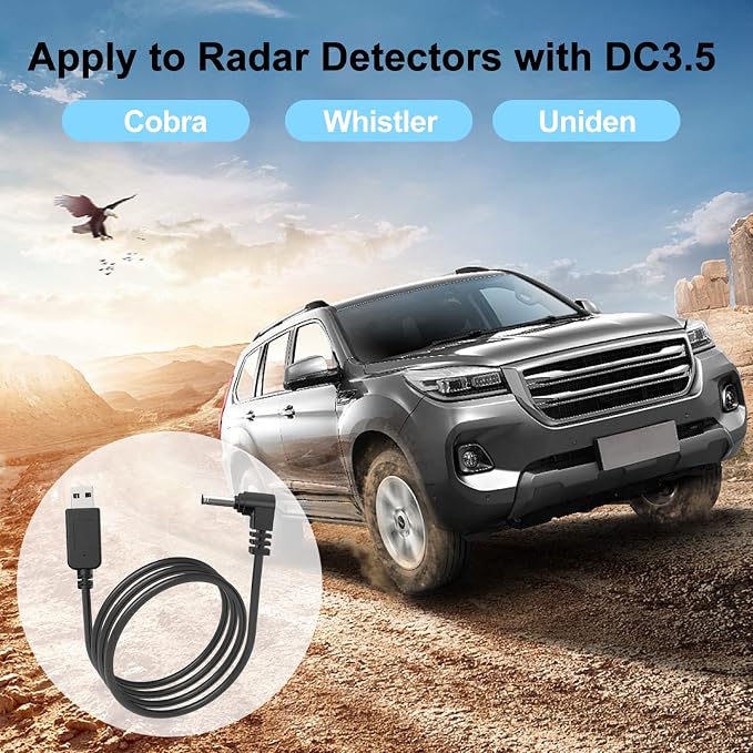 Radar Detector Cable, USB to DC3.5 Plug Cable, - Image 6