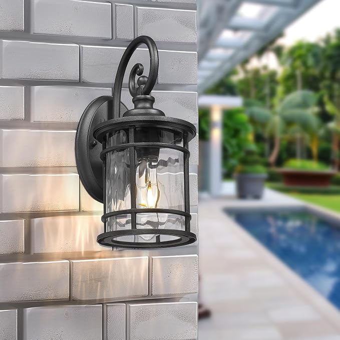 Emliviar Outdoor Wall Sconces 2 Pack, 12.4 Inch Outdoor Front Porch Lights - Image 2