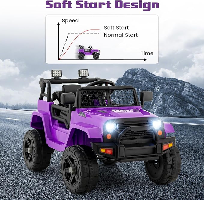 OLAKIDS Kids Ride On Truck, 12V Electric Vehicle Jeep Car - Image 8