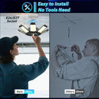 ISKYDRAW LED Garage Lights, 4 Pack Garage Lighting 260W 26000LM Bright Shop - Image 5