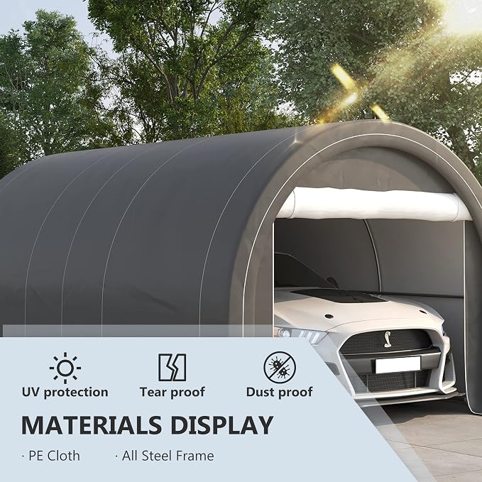 Outsunny 10' x 16' Carport, Heavy Duty Portable Garage Storage Tent - Image 3