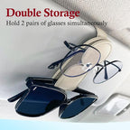 KIWEN Sunglasses Holder for Car Visor, Magnetic Leather Sunglass Eyeglass - Image 4