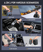 Car Vacuum Portable Cordless, High Power Suction & Blower, Wireless Handheld - Image 6