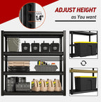 Raybee 40" W Garage Shelving 2000 LBS Storage Shelves 4 Tier Heavy Duty - Image 6