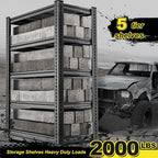 REIBII Garage Shelving Load 2000 LBS, Adjustable 5-Tier Storage Shelves - Image 4