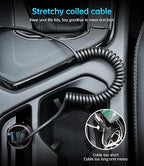 USB C to C Cable 100W 3FT for Car, Coiled USB C Cable Fast Charging for iPhone - Image 5