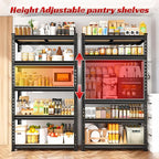 REIBII Set of 2 Storage Shelves 5 Tier Garage Shelving Heavy Duty Metal - Image 6