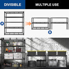 BILT HARD 60" W x 24" D Garage Shelving 3500 LBS, Heavy Duty 5-Tier Metal - Image 4