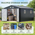 10x12 FT Outdoor Metal Storage Shed - Image 4