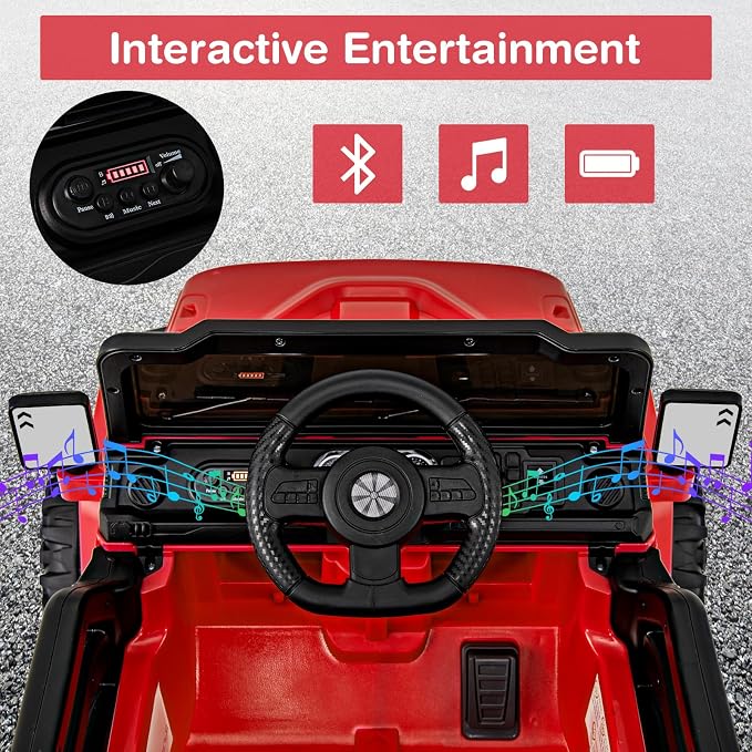 Costzon 12V Kids Ride on Truck Car, Electric Vehicle w/Remote Control, Threaded - Image 4