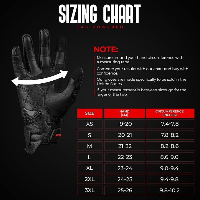 J.A.G. Leather Motorcycle Gloves - Image 3