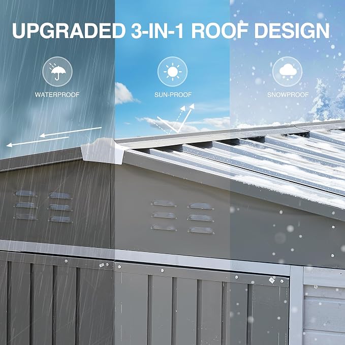 8x8 FT Outdoor Storage Shed - Image 4