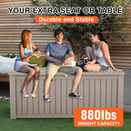 180 Gallon Resin Deck Box, Waterproof Outdoor Storage Bin - Image 7