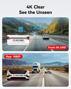 REDTIGER Dash Cam Front Rear, 4K/2.5K Full HD Dash Camera - Image 2
