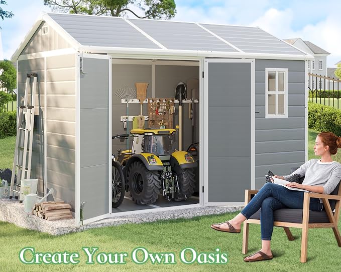 10.5x7.6x7.5 ft Outdoor Resin Storage Shed - Image 5