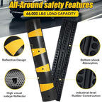 2 Channel Rubber Speed Bumps Humps, 6 Feet Long Traffic Driveway Ramp - Image 6