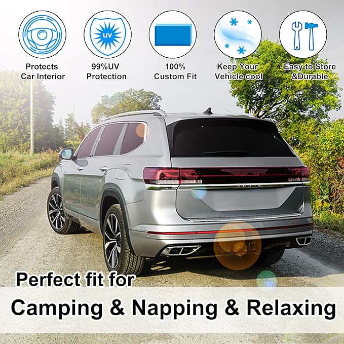 TINGLU Window Shades for Volkswagen VW Atlas 2018-2024 2025 Accessories Car - Image 6