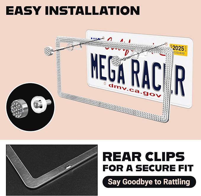 Sparkly Bling License Plate Frame - Image 5