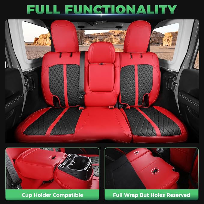 for Jeep Wrangler Seat Covers 4Door JL 2018 2019 2020 2021 2022 2023 2024 2025 - Image 5