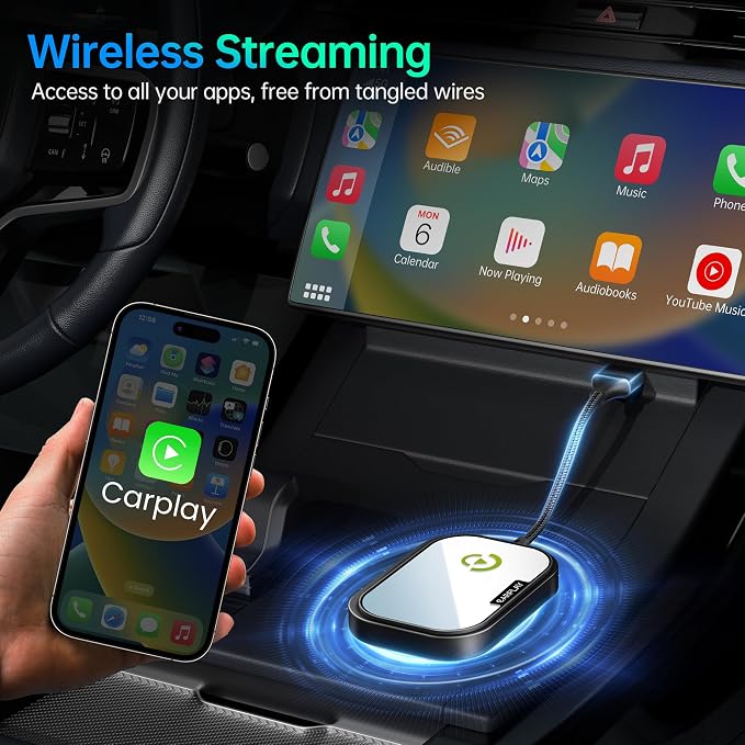 Wireless CarPlay Adapter for Apple iPhone, Converts Factory Wired CarPlay to - Image 2