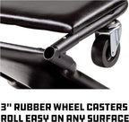 Powerbuilt 42-Inch Triplex Folding Creeper, Rolling Seat, and Brake Stool - Image 5