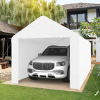 Carport 10x20 Heavy Duty Portable Garage w/Removable Sidewalls & Roll-Up Door by Kecreque