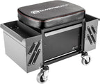 Powerbuilt Rolling Seat with Expandable Tool Trays, Roller Toolbox Garage Stool - Image 6