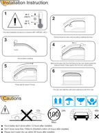 2pcs for 06-11 Civic 2Dr Coupe Sun Rain Guard Deflector Window Visors - Image 3