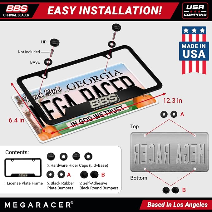 BBS Official Black Stainless Steel License Plate Frame – Made in USA – Premium - Image 5