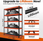 HOMEDANT House 5-Tier Orange-Black 48.1" W x 16.5" D x 71.3" H Laminated Metal - Image 2