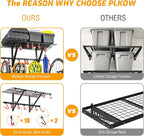 PLKOW Garage Wall Shelving Includes Bike Hooks, Sturdy Adjustable Garage - Image 3