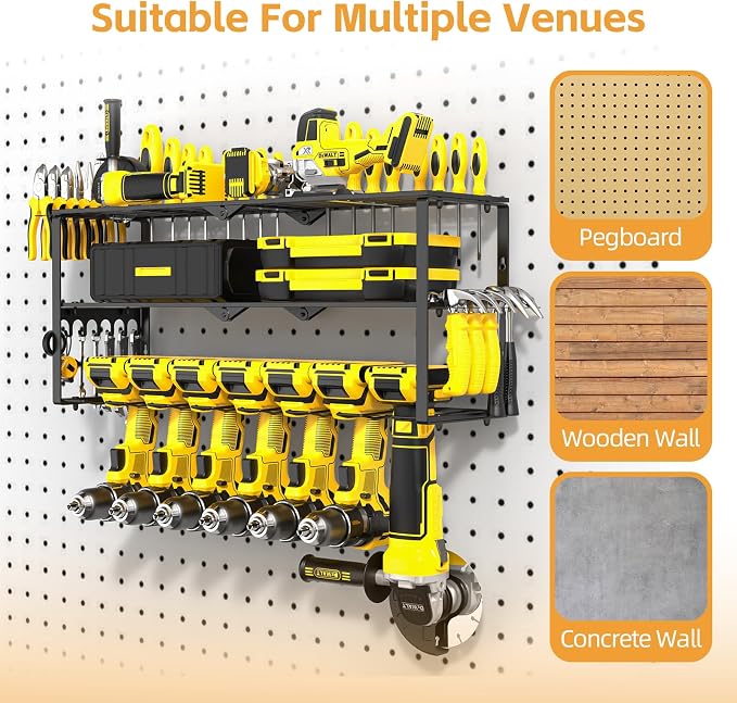 Power Tool Organizer Wall Mount Cordless, 15 Min Fast Install Metal Garage Tool - Image 4