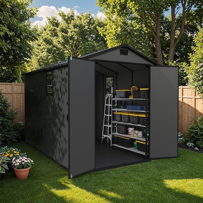 Patiowell 6x10 FT Outdoor Plastic Storage Shed - Image 4
