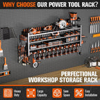 49.8" W Large Power Tool Organizer Wall Mount, Heavy Duty Tool Organizer - Image 5