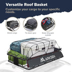 ARKSEN 30 x 50 x 6 Inch Universal Extra Wide 150LB Heavy Duty Roof Rack Cargo - Image 3