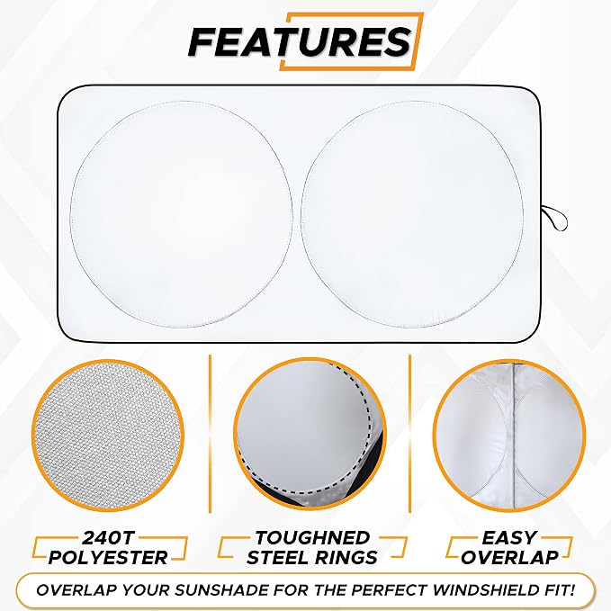 EcoNour Car Windshield Sun Shade, Reflector Sunshade car Window Shades - Image 7