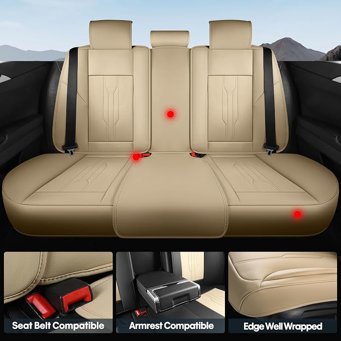 AOOG Car Seat Covers Full Set, Leather Seat Covers - Image 3