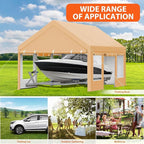 13x20FT Heavy Duty Carport, Outdoor Garage Canopy - Image 7