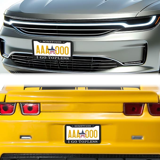 Front License Plate Bracket Black and White License Plate Frames Sometimes I Go - Image 8