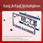 Personalized License Plate Frame American Flag License Plate Frames Funny Auto - Image 3