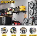 1.64x4ft Adjustable Rail Wall Garage Storage Shelf, - Image 4