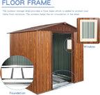 6x6 FT Outdoor Storage Shed, Metal Garden Shed - Image 4