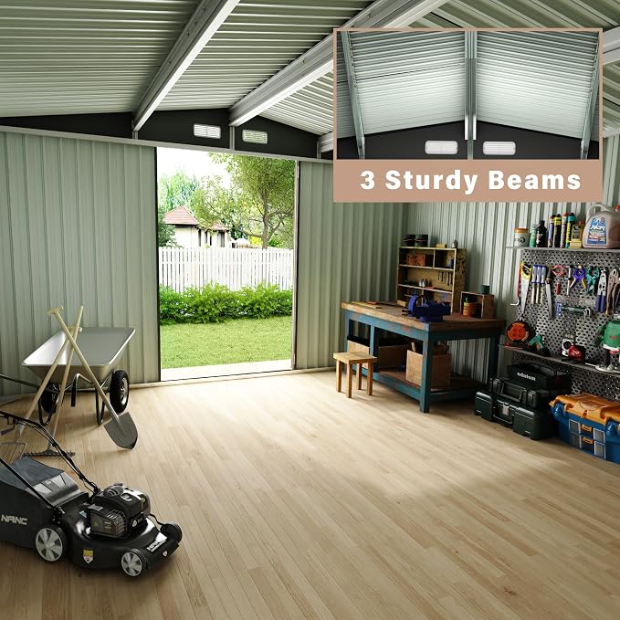 6x8 FT Metal Storage Sheds Outdoor, Metal Tool Shed - Image 6