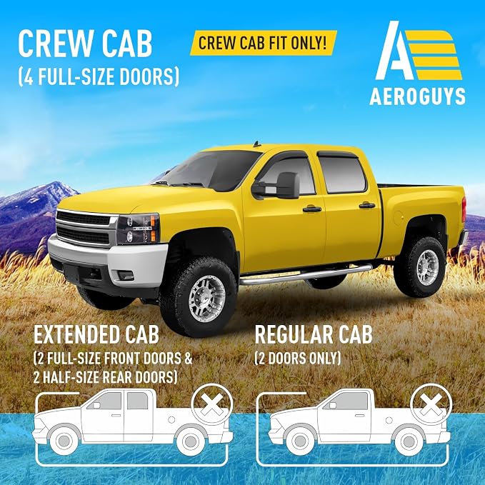 Extra Durable Window Deflectors Tape-On Window Visors Rain Guards Fit - Image 3