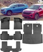 Floor Mats for Volkswagen VW Atlas 2018-2025 7 Seats, All Weather Car Mats Full by COTAZA