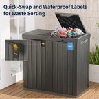 EAST OAK 62 Gallon Outdoor Trash Can | Waterproof Resin Garbage Can - Image 4
